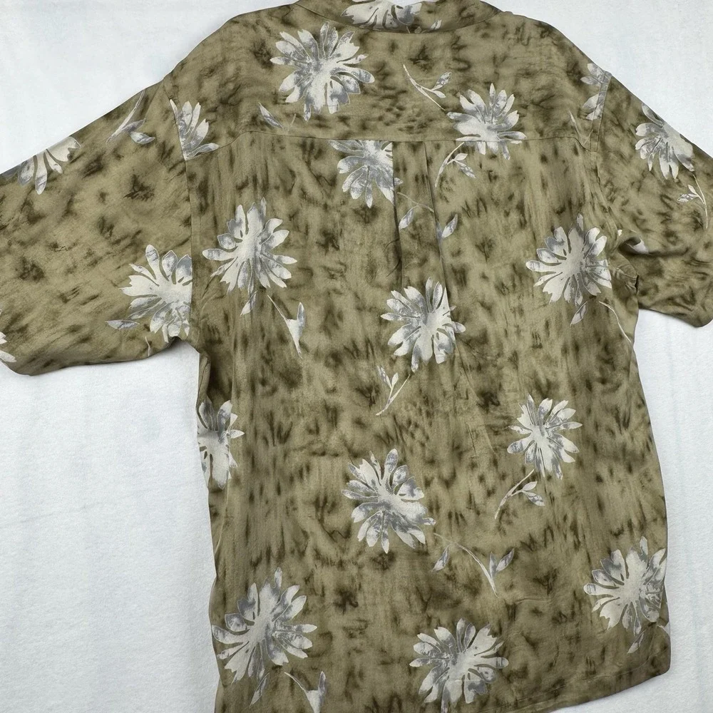 Men's‎ Perry Ellis 100% Silk Short Sleeve Hawaiian Tropical Shirt Size L